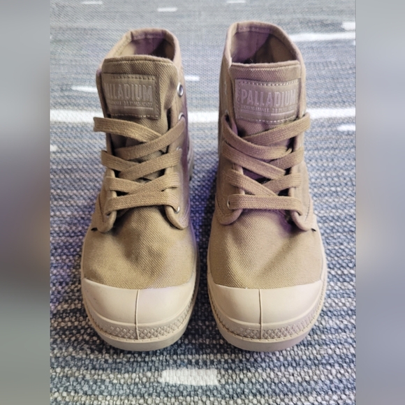 Palladium Olive Green Khaki Canvas Lace-Up Boots Sz 5 - Picture 4 of 5